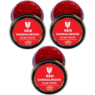 PACK OF 3 PREMIUM RED SANDALWOOD TILAK PASTE MADE WITH PURE AND RARE RED SANDALWOOD STICK. view 2