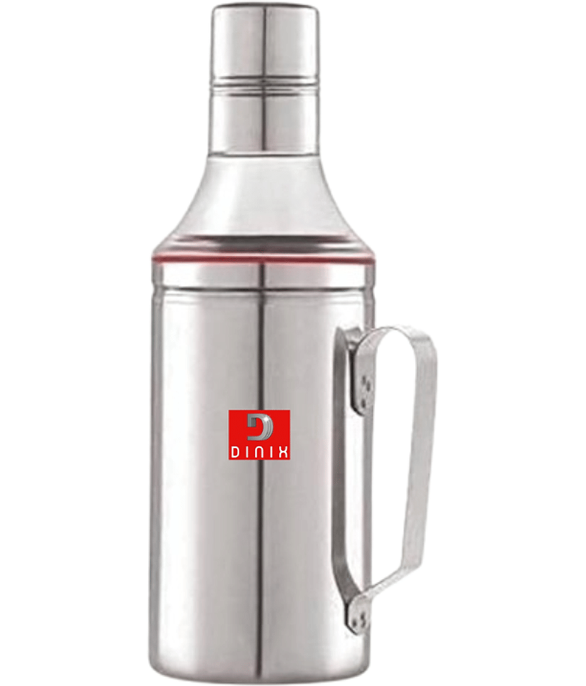 DINIX Stainless Steel Oil Dispenser | Oil Container | Oil Bottle | Cooking Oil Dispenser For Kitchen & Resturant | Without Handle Set Of 1 ( 1000 ml )