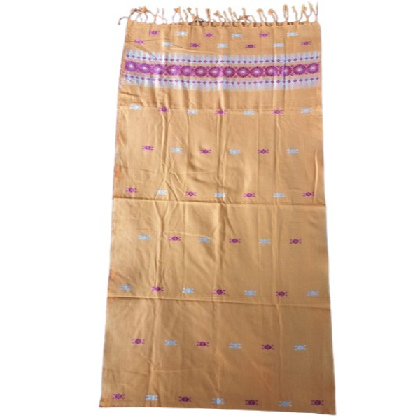 Handmade Cotton Dupatta - Light Orange