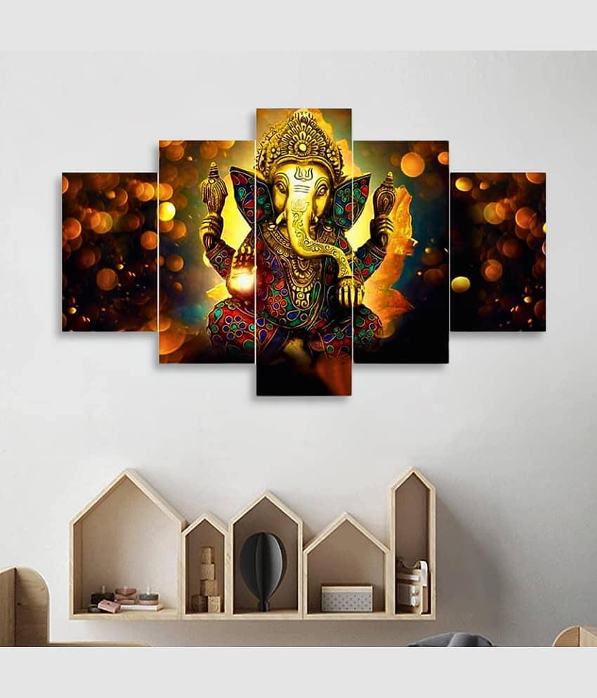SNDArt Set Of 5 Lord Ganesha Wall Painting For Home Decor Gift Items 18 x30 inch view 2