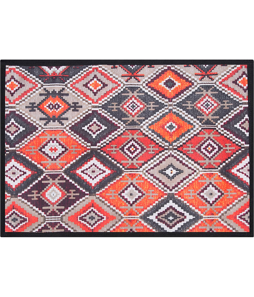 Aazeem Navy Velvet Carpet Abstract 2x5 Ft view 2