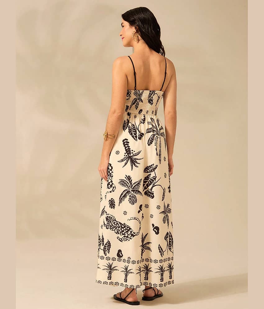 Sheetal associates Women Polyester Printed Fit & Flare Dress ( Off White ) view 2