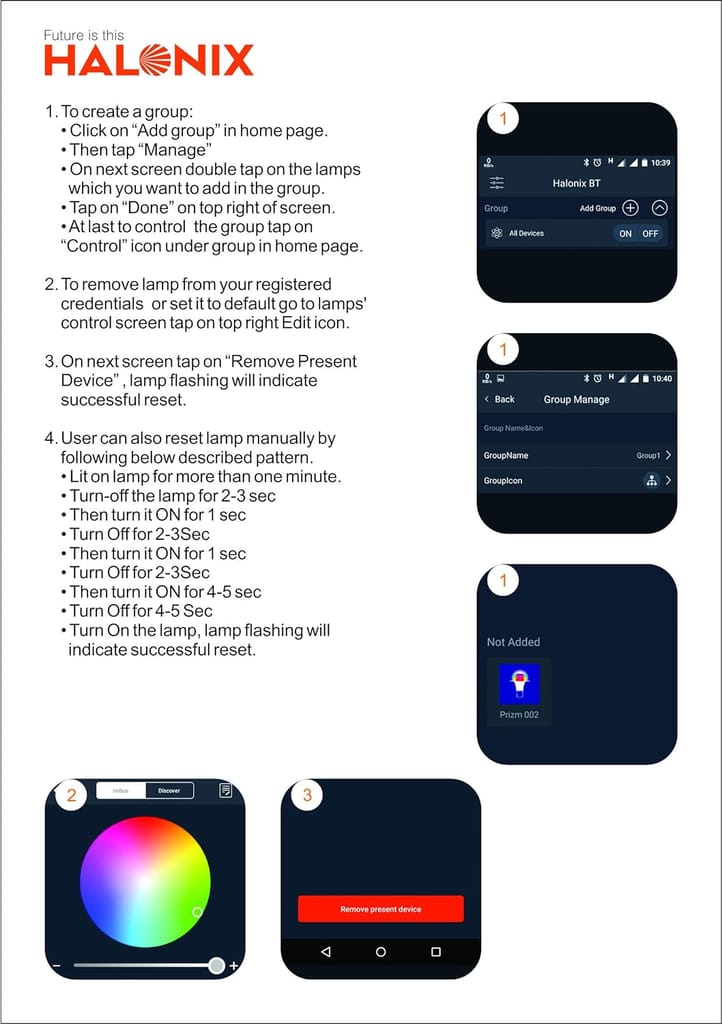 Halonix Prime Bluetooth Base B22D 10 Watt smart led bulb (16 Million Colors + Warm White/Neutral White/White) view 2