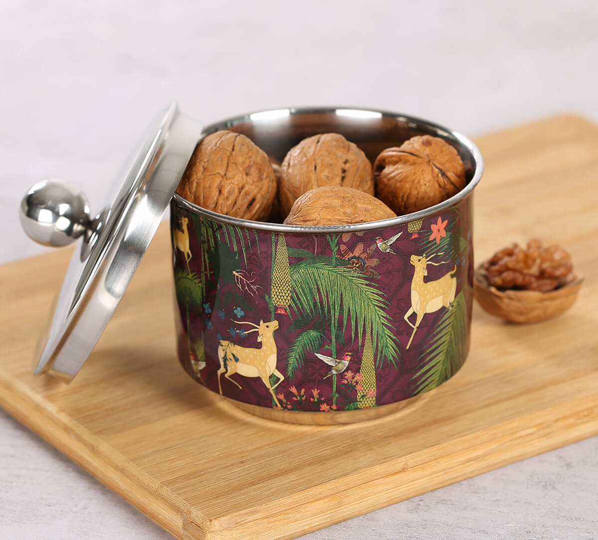 India Circus Forest Fetish Steel Bowl With Lid view 2