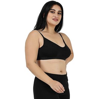 Black Women's Cotton Non-Padded Underwire Full Coverage Bra view 2
