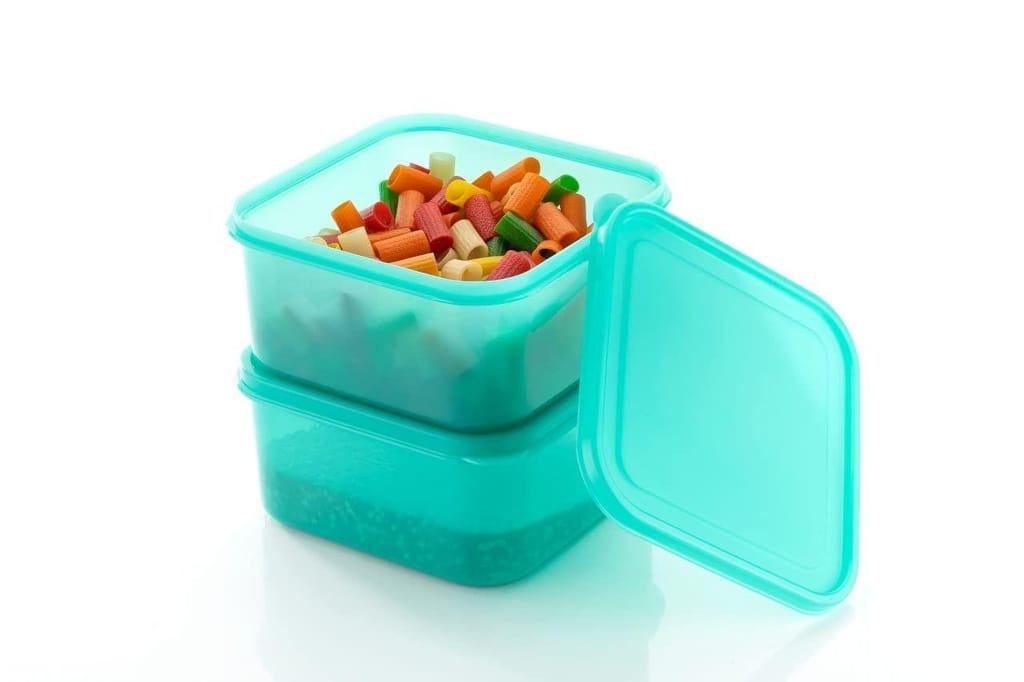 HAPPI Multipurpose Plastic 3 Pcs Masala Box for Kitchen, Spice Boxes for Kitchen, Transparent Fridge Storage Containers Airtight Grocery,Cereal,Vegetable Fruits Dabba 1500 Ml (Pack of 3 - Green) view 2