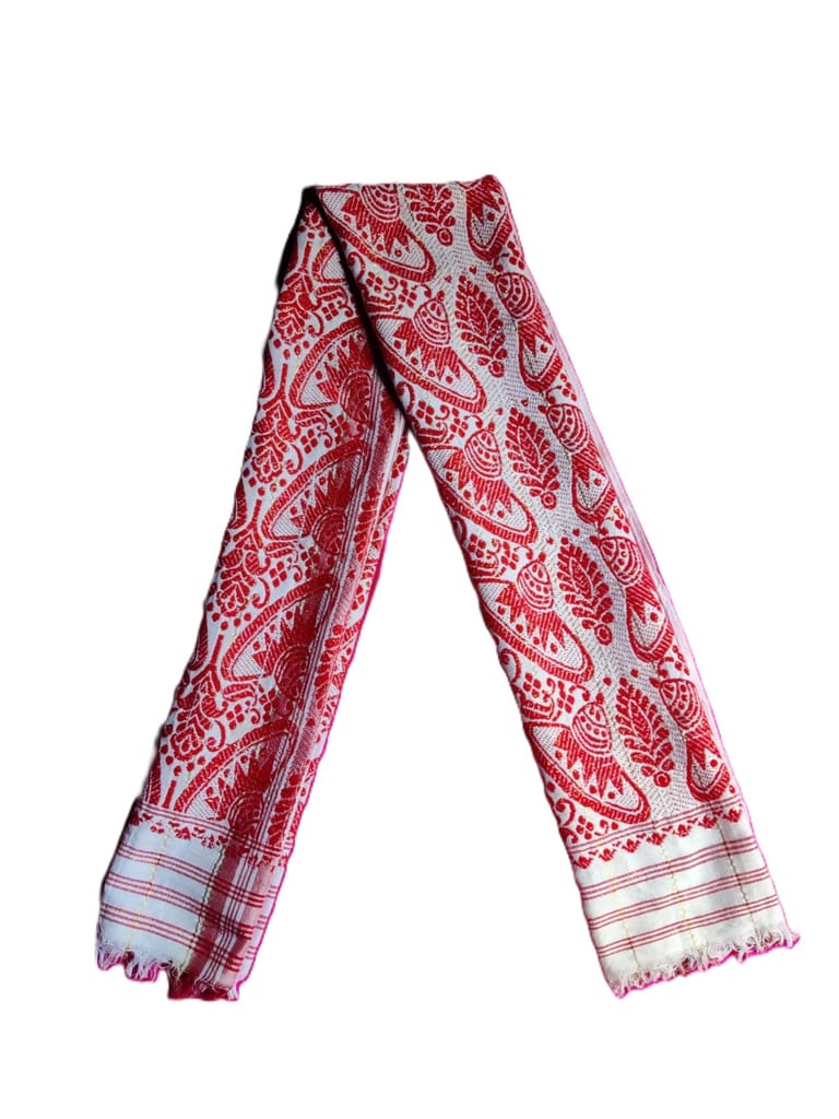 Assamese Handwoven Traditional Gamusa view 2