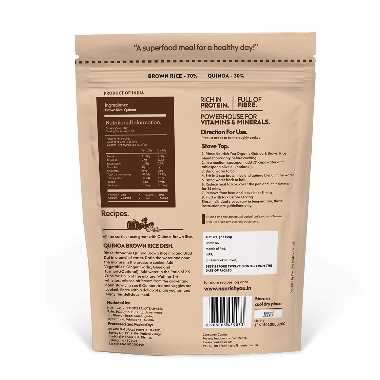 nourish you White Quinoa & Brown Rice Mix view 2