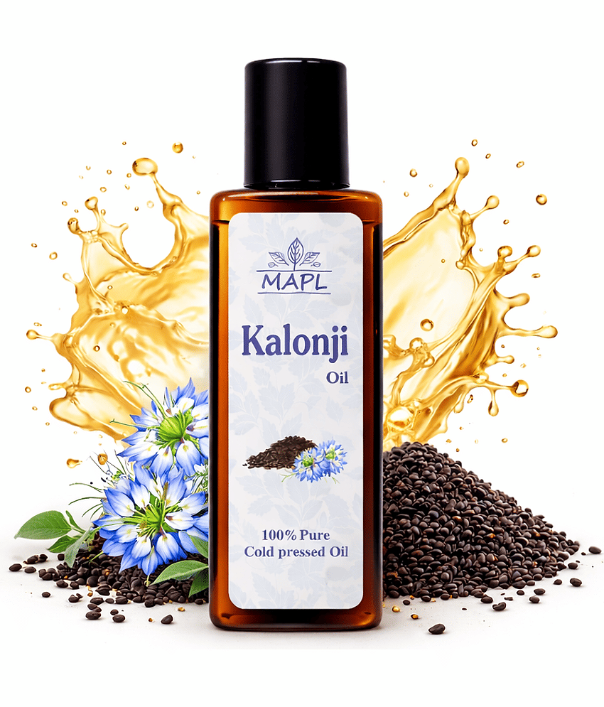 MAPL Kalonji (Black Seed) Oil Cold Pressed Pure Natural Oil for Hair Strength Support, Skin Glow, Immunity & Overall Health Wellness - 100ml