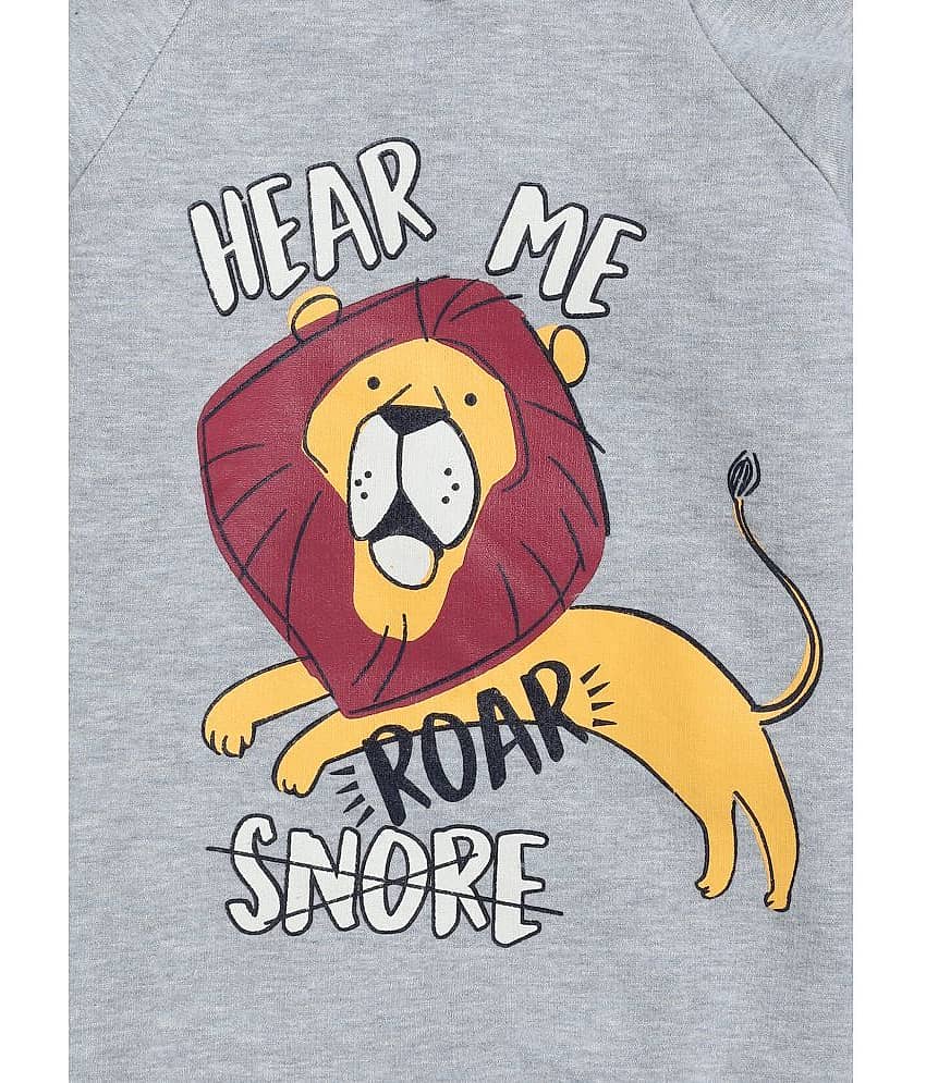 Lazy Shark Pack of 1 Boys Cotton Sweatshirt ( Gray ) view 2
