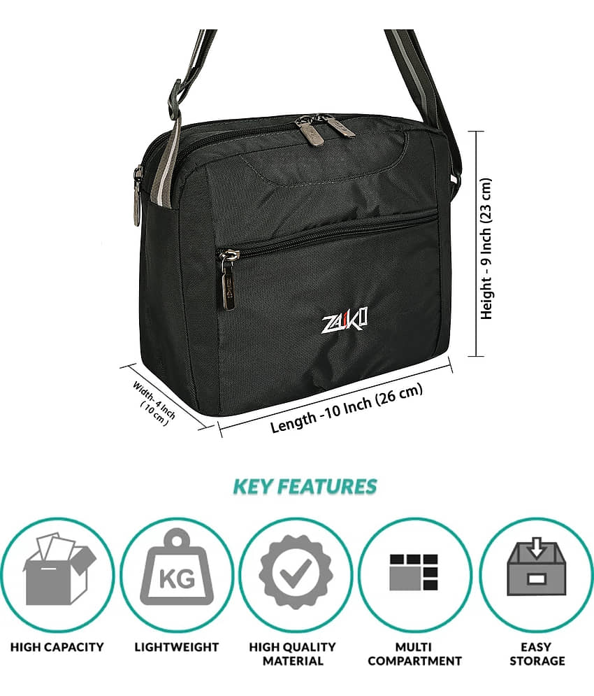 ZAIKO BAGS Grey Solid Messenger Bag view 2