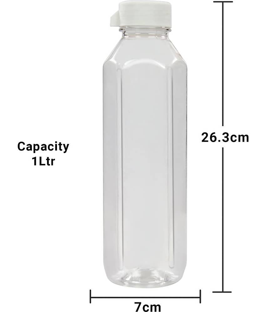 PearlPet Topaz water bottle set of 6 - 1000 ml Multicolour Plastic Water Bottle 1000 mL ( Set of 6 ) view 2