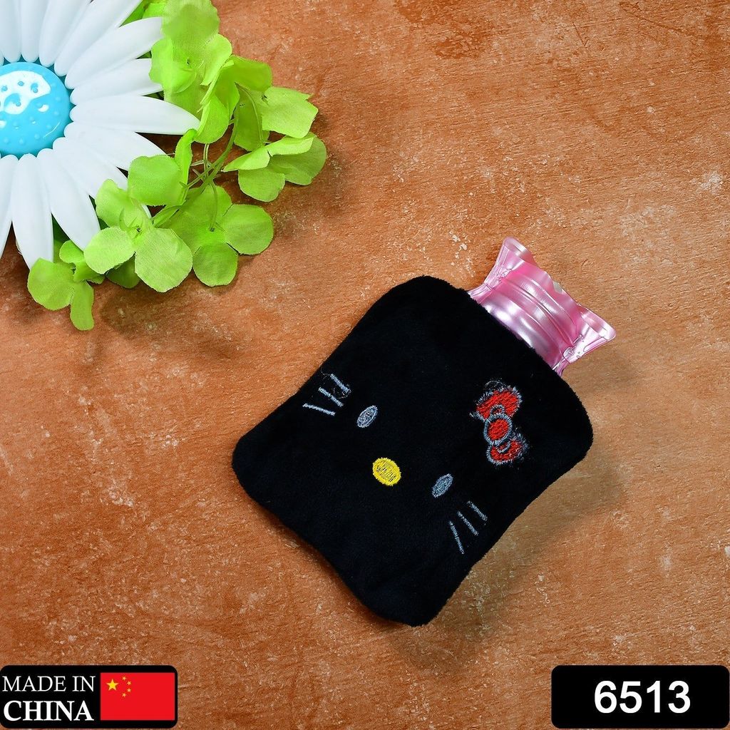 Black Small Hot Water Bag with Cover – Pain Relief & Warmer view 2
