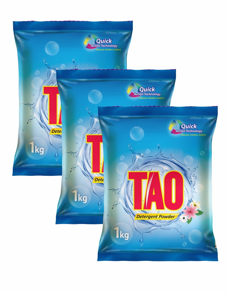 TAO Detergent Powder with Quick Action Technology | Suitable for Bucket & Machine Wash | Floral Fragrance | Remove All kind of Dirt | 3Kg | 3000gm | Pack of 3 view 2