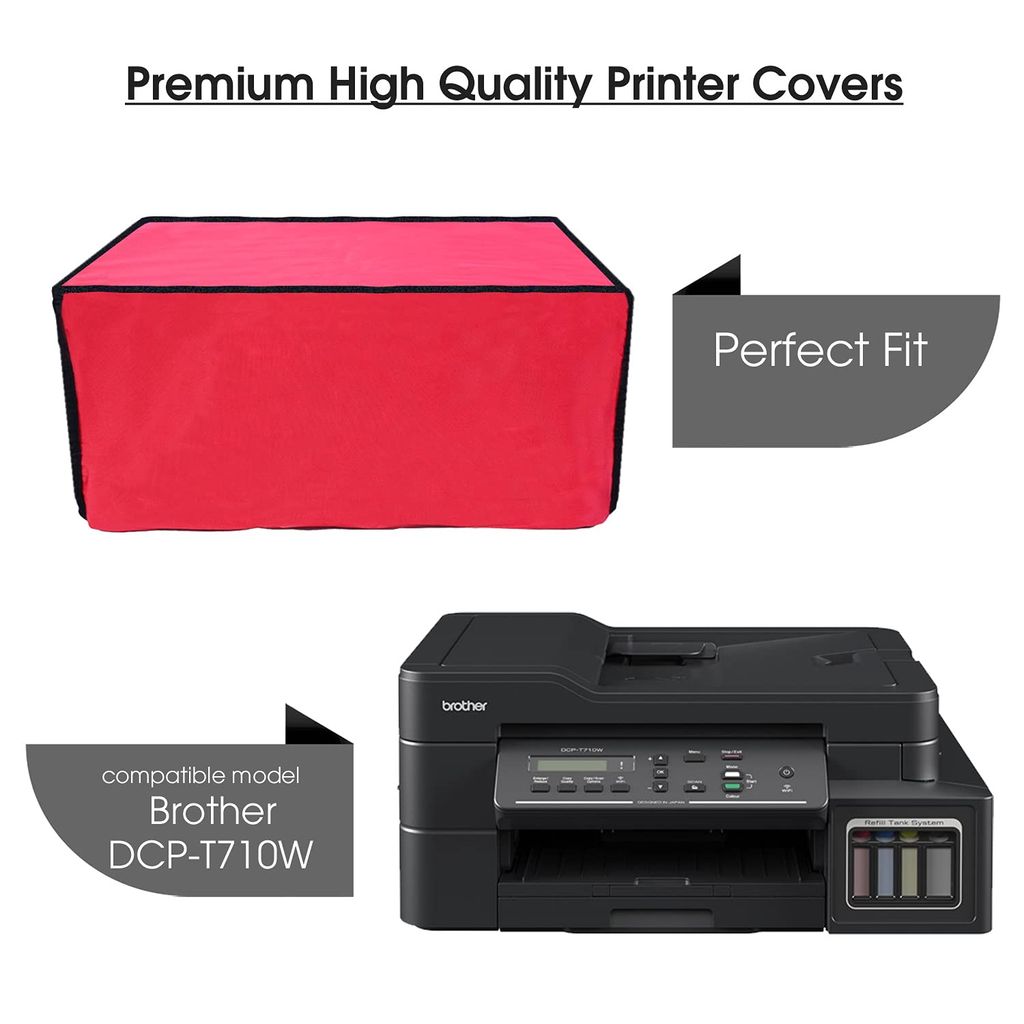 Palap Super Premium Dust Proof Printer Cover for Brother DCP-T710W (Red; 48.5 x 43 x 24.5 Cms) view 2