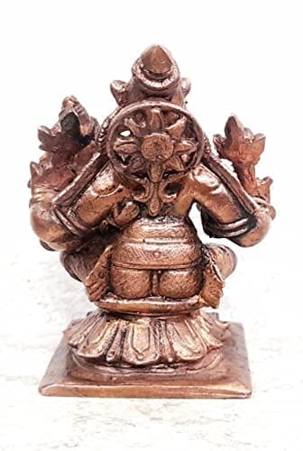 Searchers Paradise - Copper Idols Bhu Varaha Perumal,2.6 inches, Copper Handmade 250 Grams, Patina Antique Finish, Pack of 1 Piece view 2