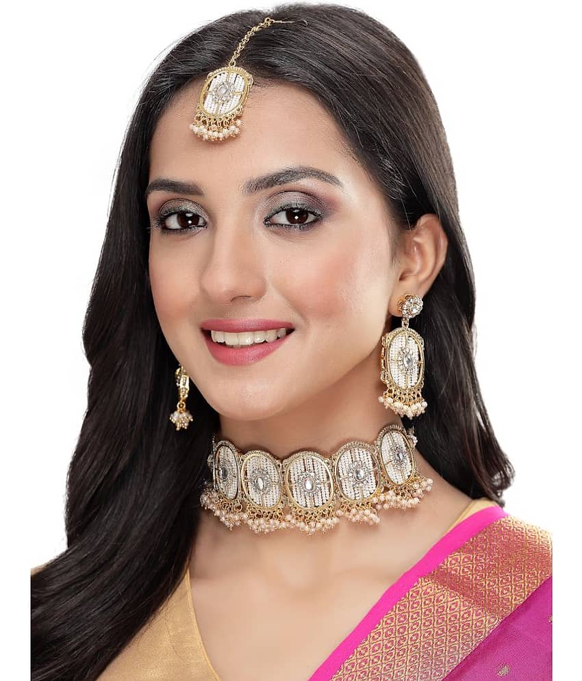 Sukkhi White Alloy Necklace Set ( Pack of 1 ) view 2