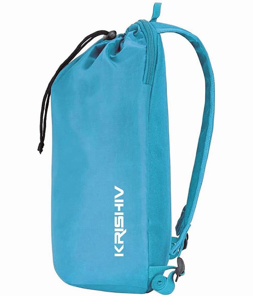 Krishiv 15 Ltrs Blue Drawstring Backpack Bag view 2