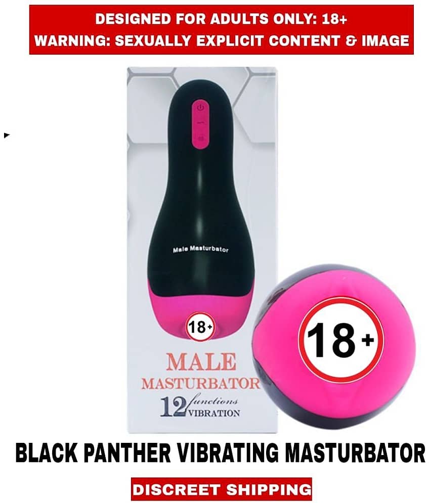 MALE ADULT SEX TOYS BLACK PANTHER PREMIUM VIBRATING MALE MASTURBATOR WITH HEATING AND VOICE For Men view 2