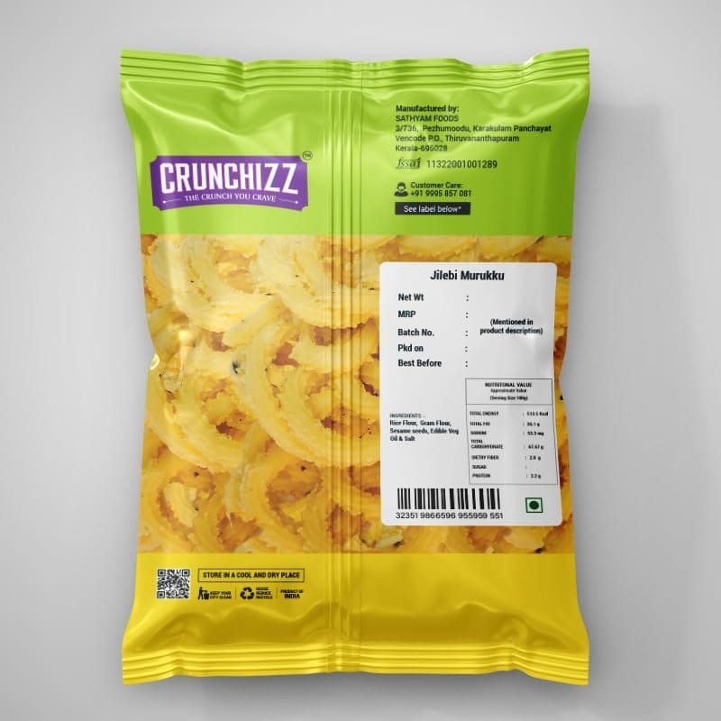 CRUNCHIZZ Snacks - Get 4 at the Price of 3 - 1 Pack FREE Offers I Authentic Kerala CHAKLI/MURUKKU I Traditional South Indian Recipe I No Artificial Additives I Crispy & Crunchy I 4 PACK COMBO I 150 Grams Each I view 2