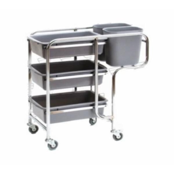 SS Trolley with Tray And Dustbin view 2
