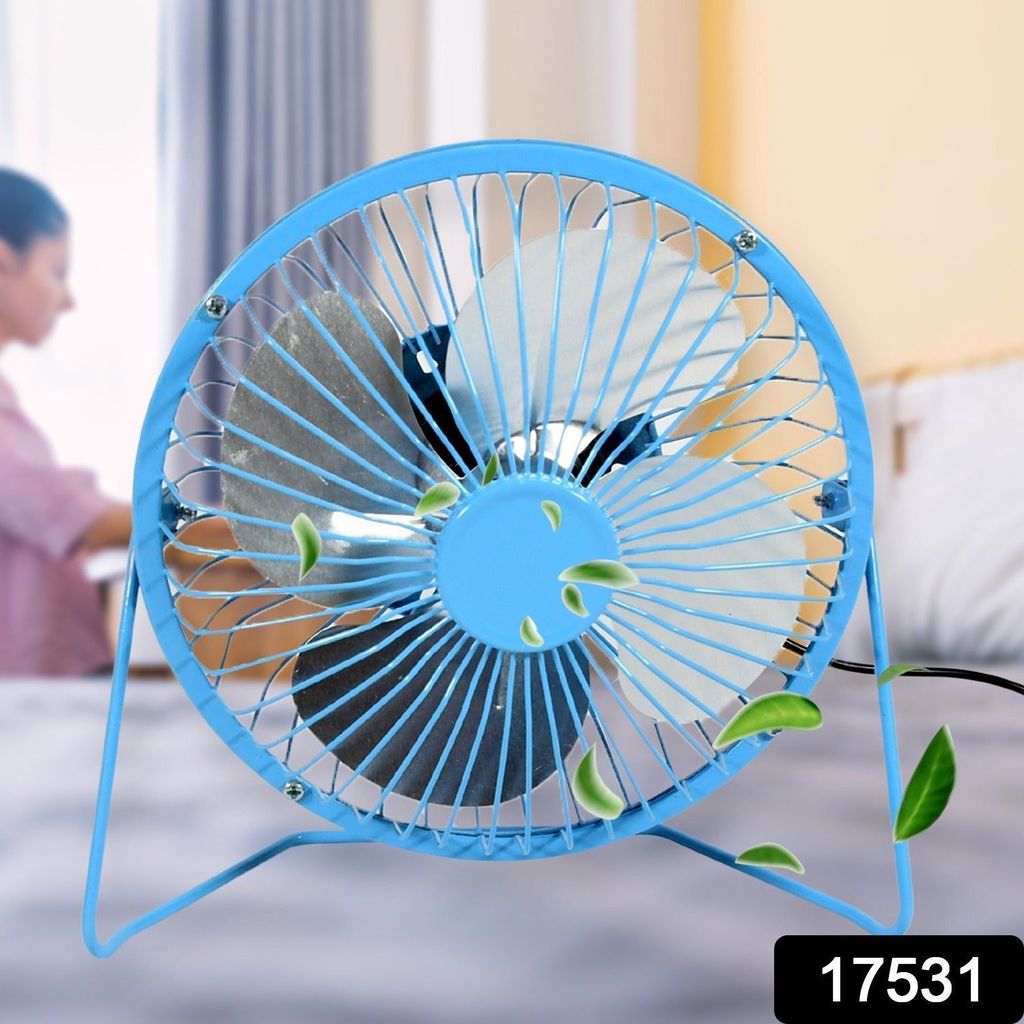 USB Table Desk Personal Metal Electronic Fan, Compatible with Computers, Laptops, Student Dormitory, Suitable For Office, School Use (1 Pc) view 2
