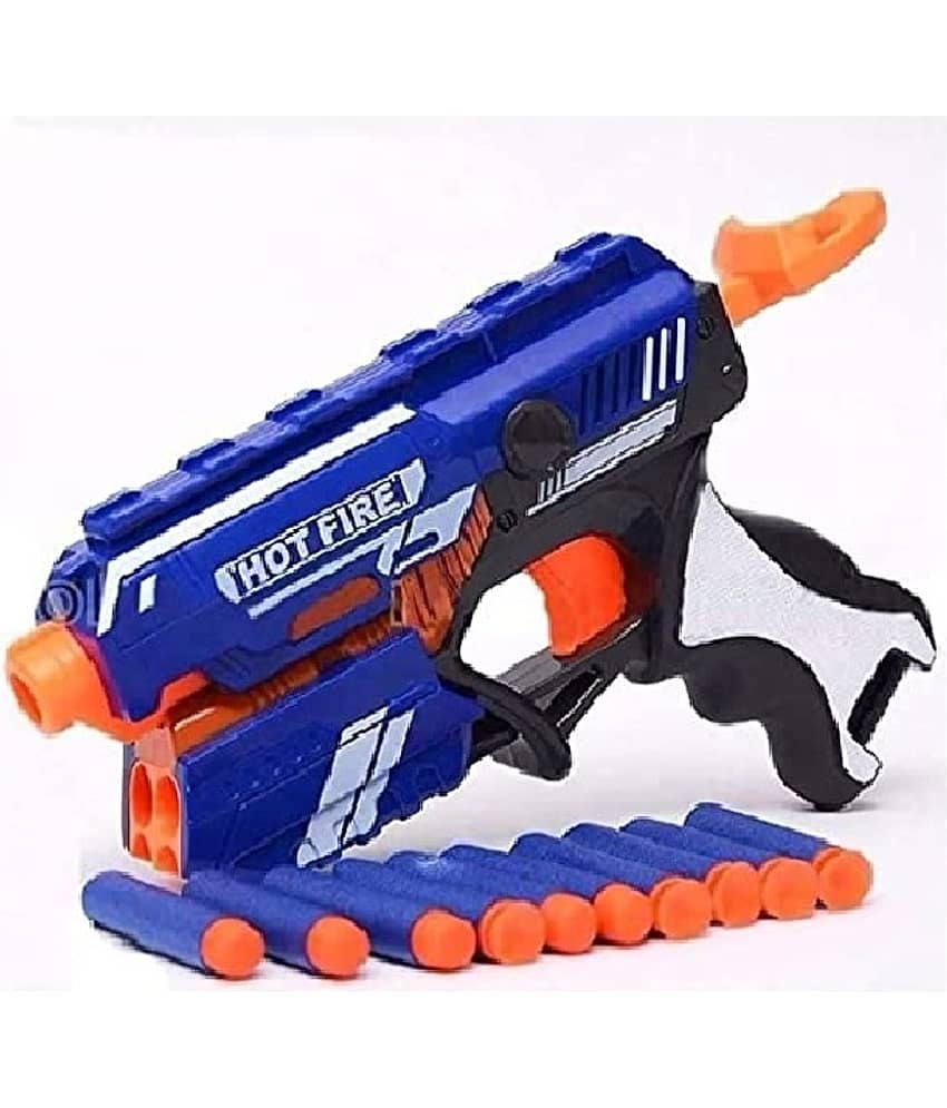 AURAPURO Blaze Blaster Storm Hot Fire Shooting Toy Gun with 10 Soft Foam Bullets Perfect Guns for Boys Kids