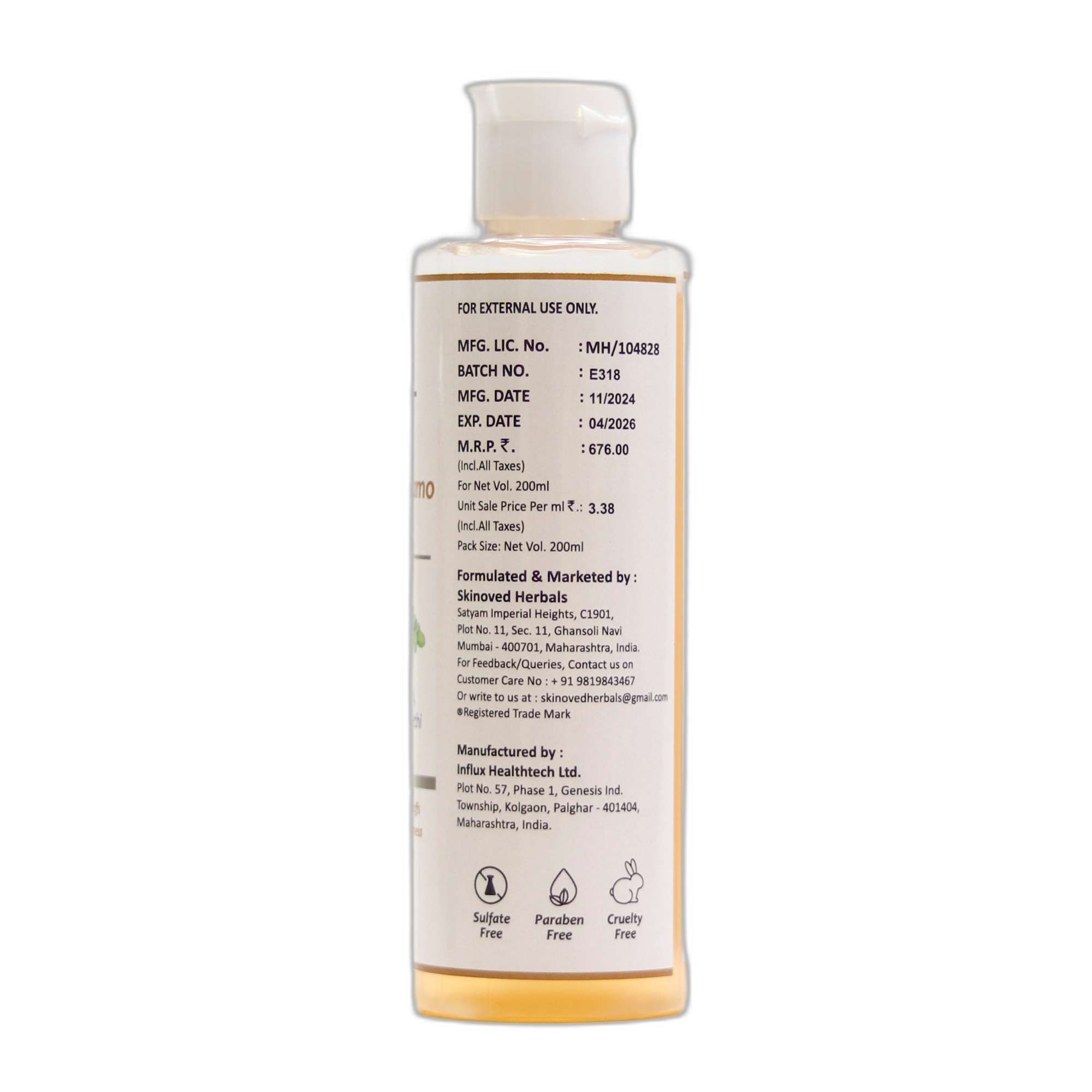 Skinoved Herbals Dandruff Dynamo Shampoo 200 Ml view 2
