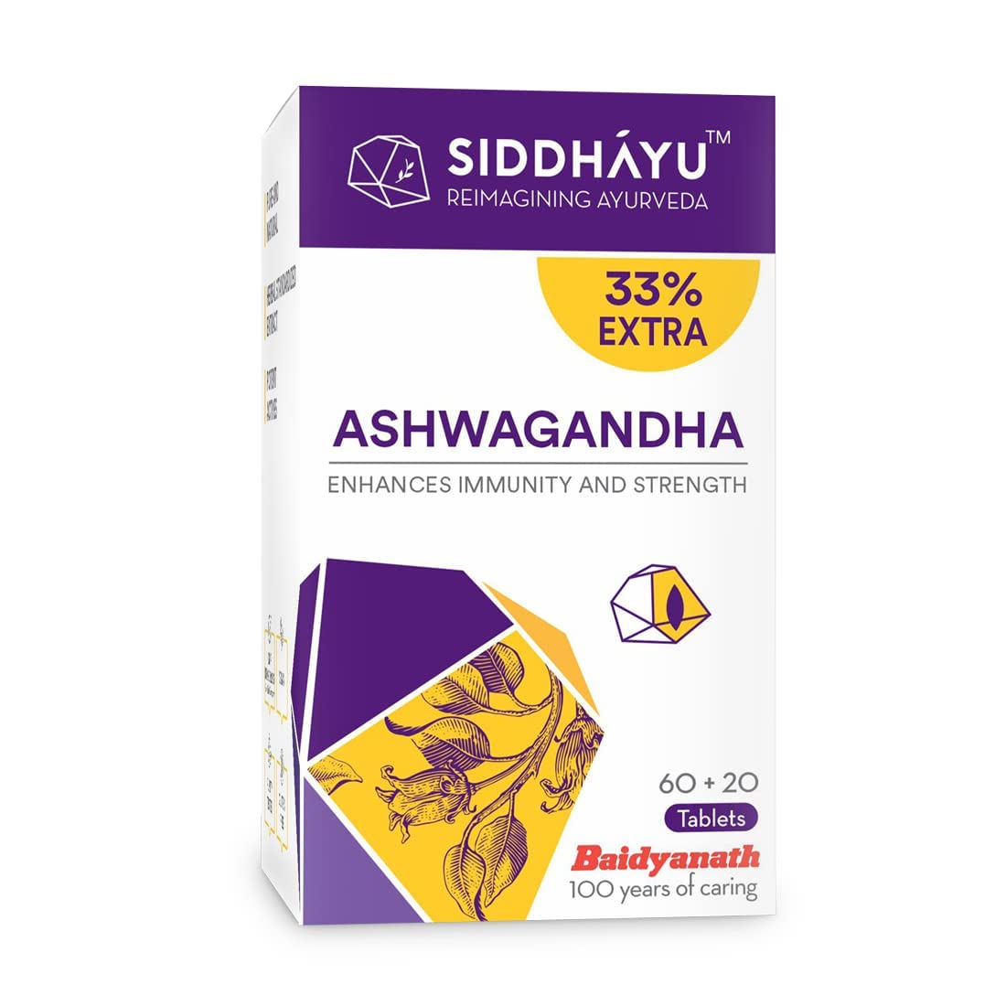 Baidyanath Siddhayu Siddhayu Ashwagandha 60 plus 20 Tab