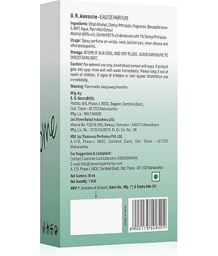 Ramsons - U R LOVELY & U R AWESOME EDP Earthly Mild -Fragrance For Unisex 30ml each ( Pack of 2 ) view 2