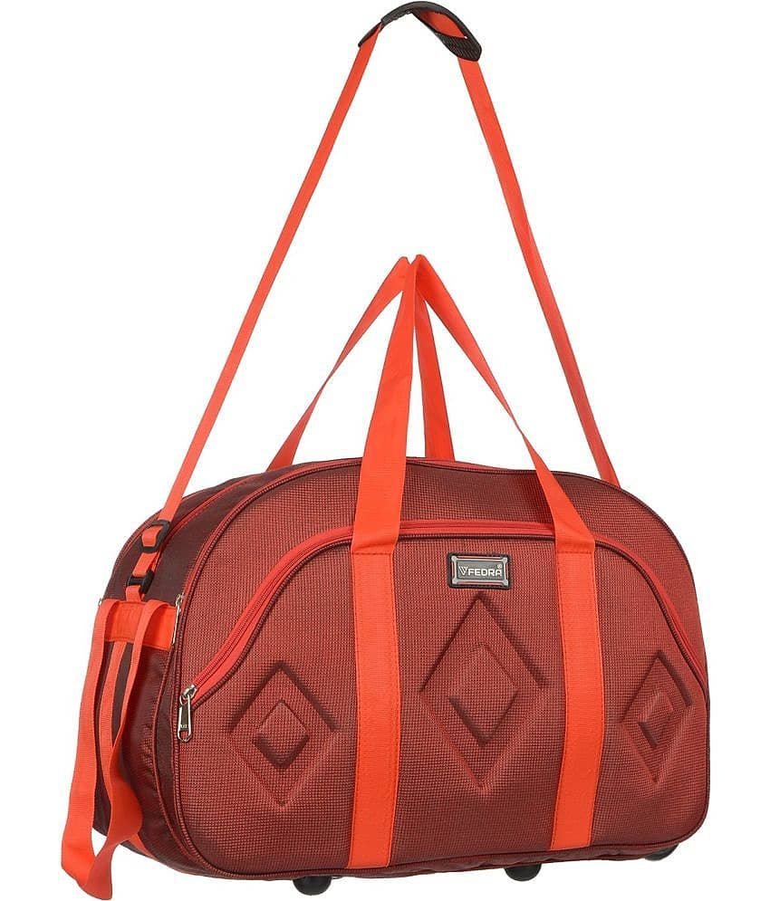 FEDRA - 40 Ltrs Maroon Polyester Duffle Bag view 2