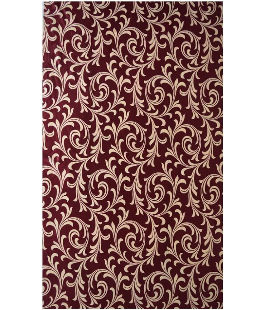 Home Sizzler Single Door Semi-Transparent Eyelet Polyester Curtains Maroon view 2