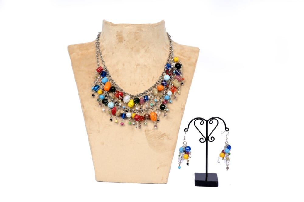 Multi Shape Glass Bead Necklace view 2