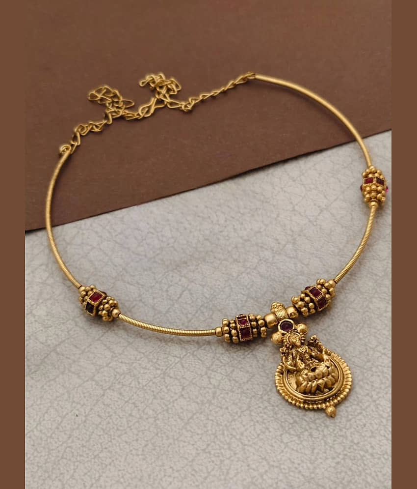 ROFARWORD Gold Brass Necklace Set ( Pack of 1 ) view 2