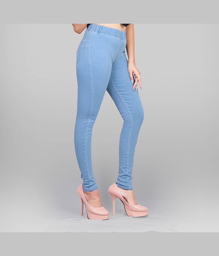 EVYAVAN ENTERPRISE - Denim Regular Fit Light Blue Women's Jeggings ( Pack of 1 ) view 2