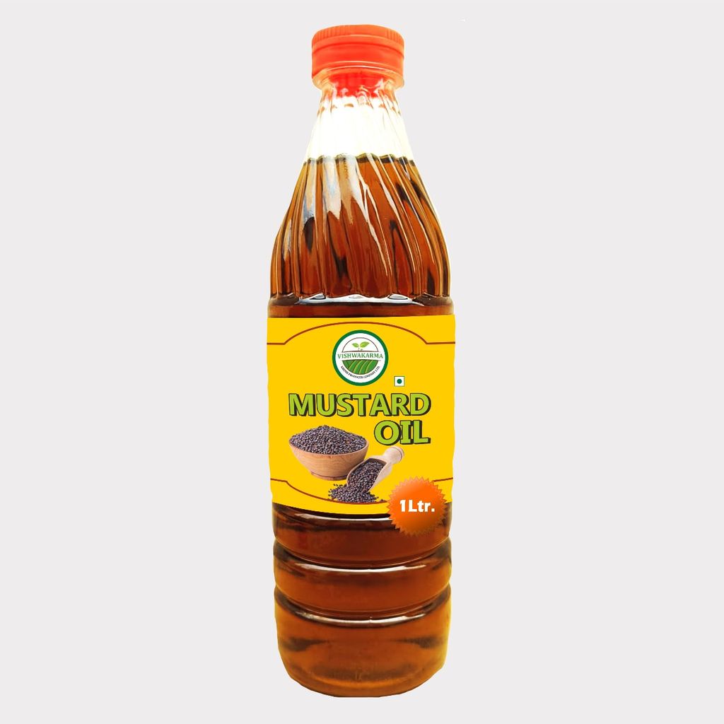 Mustard Oil 5 Ltr (Pack of 5 × 1 ltr) by Vishwakarma – Cold-Pressed, Fresh & Farmer-Made view 2