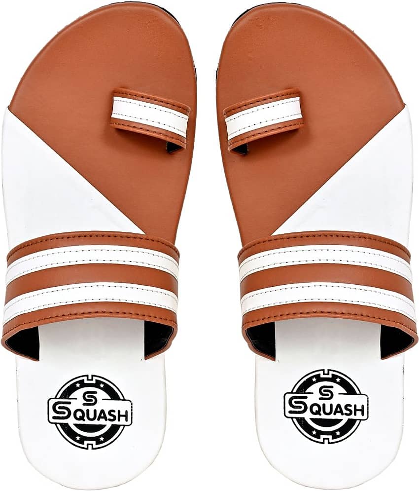 Squash - White Men's Leather Slipper view 2