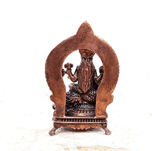 Searchers Paradise - Copper Idols saraswathi idol with stand ,3.3 inches, Copper Handmade 156 Grams, Patina Antique Finish, Pack of 1 Piece view 2