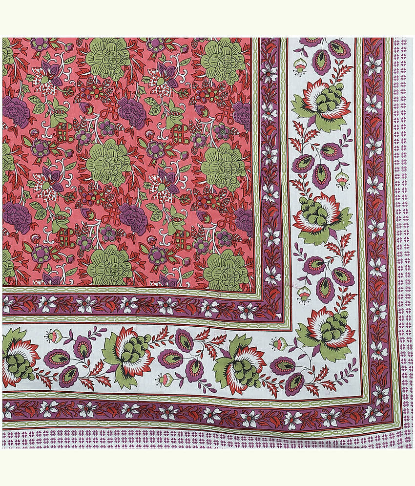 CLOTHORO Cotton 1 Double King Bedsheet with 2 Pillow Covers ( Multicolor ) view 2