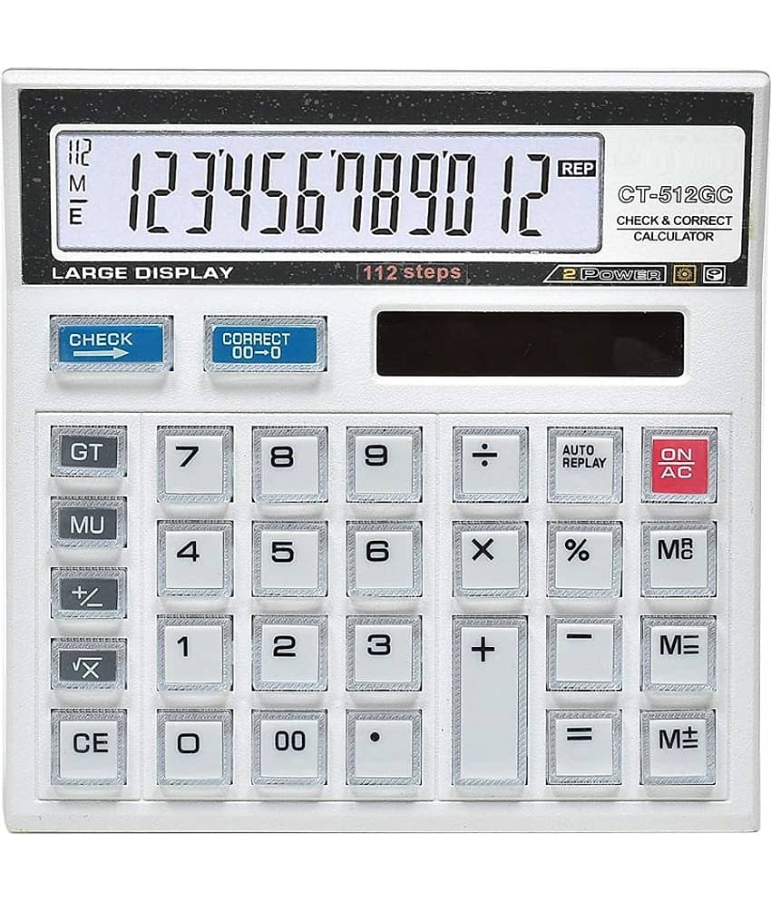 Cltllzen Financial and Business Office Calculator with Large LCD Display and Acrylic Protected Mirror Buttons(White)-512GC view 2
