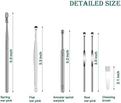 Elecsera 6 Pcs Ear Pick Earwax Remover Tool Professional Ear Spoon Reusable Ear Cleaners (100 g, Set of 6) view 2
