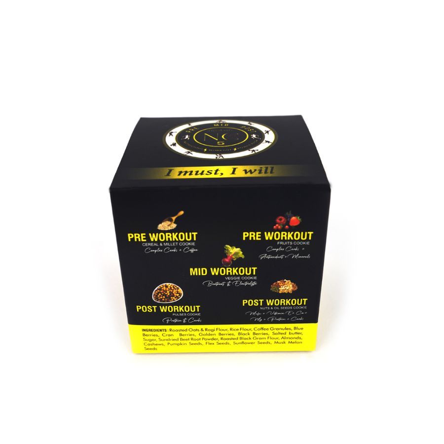 Anyday PRE MID & POST WORKOUT NUTRITIOUS POWERPACK COOKIES NC5 - 170 gm - Five nutritional supplements view 2