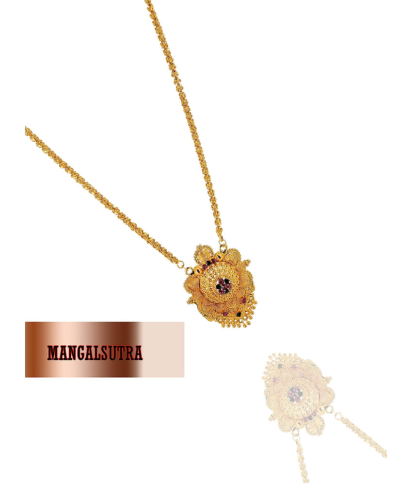 KRIMO GOLD PLATED ROYAL DESIGN MANGALSUTRA FOR WOMEN-10098 view 2
