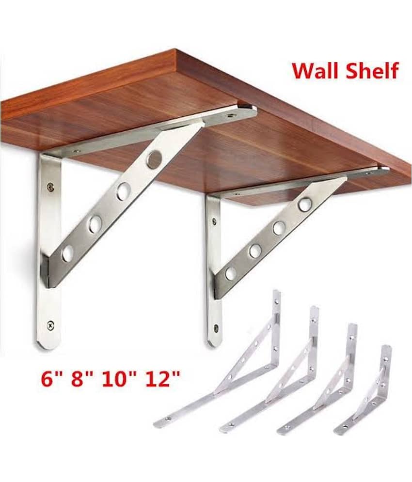 ADISON shelf bracket mild steel heavy duty heavy duty pack of 1 pair 22.5 cm in length best for shelf hanging view 2