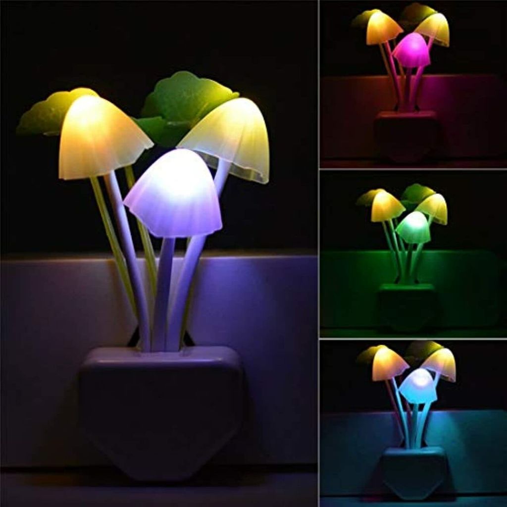 Elecsera Mushroom light automatic sensor for Bedroom Night Lamp Night Lamp (7 cm, Multicolor) view 2