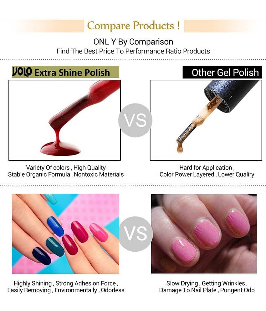 VOLO High-Shine Long Lasting Non Toxic Nail Polish Professional Multi Glossy Pack of 8 79 mL view 2