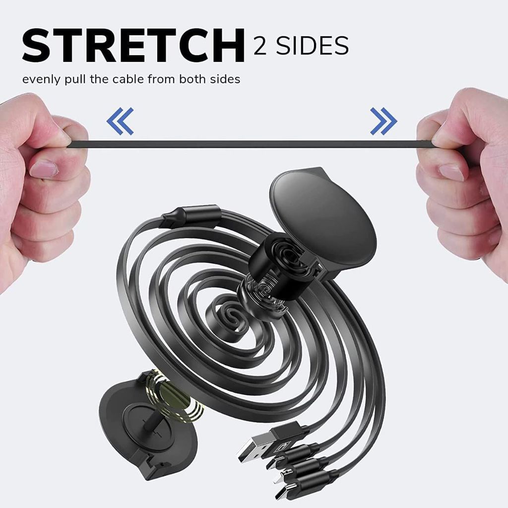 XBLAZE 3IN1 RETACTABLE CHARGING CABLE view 2
