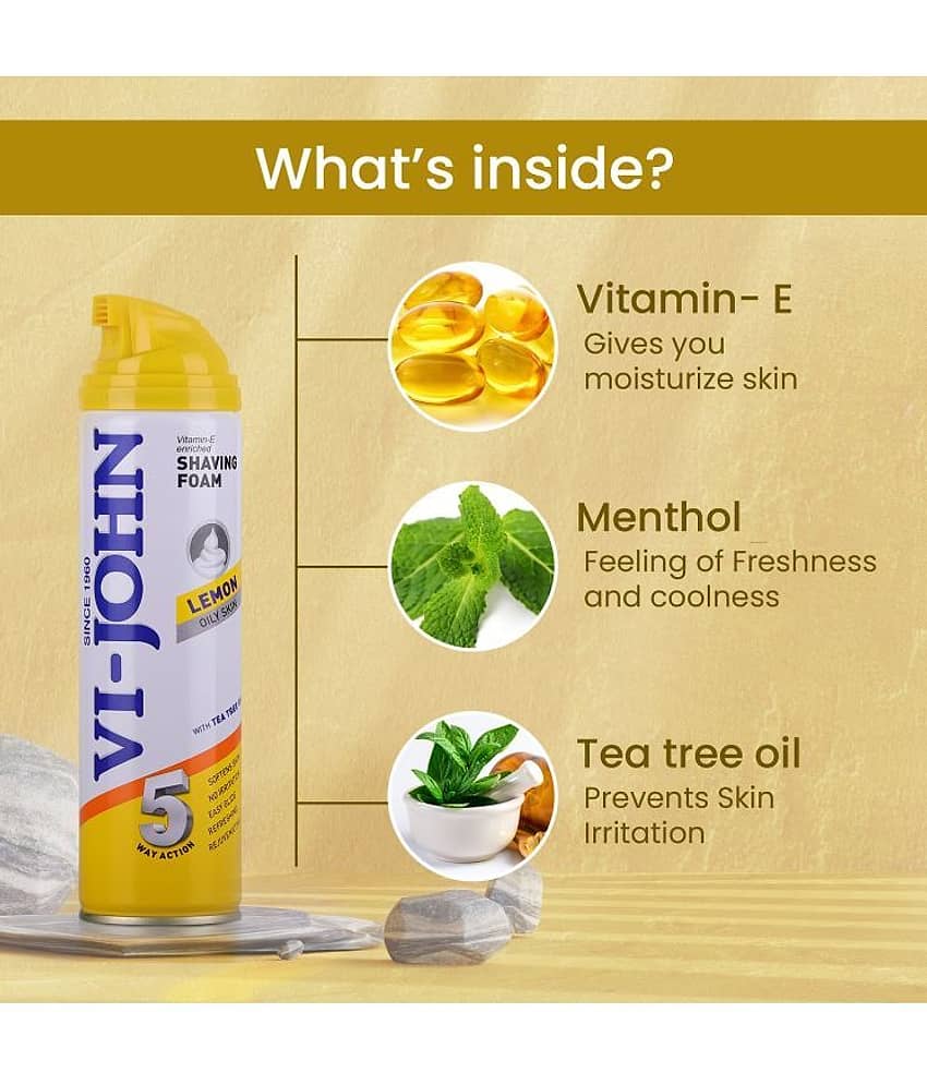 Vi-John Lemon Oily Skin Shaving Foam 200 mL view 2