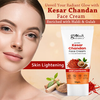 Globus Naturals Daily Glow Kesar Chandan Face Cream with SPF - Skin Brightening for All Skin Types, 50g view 2