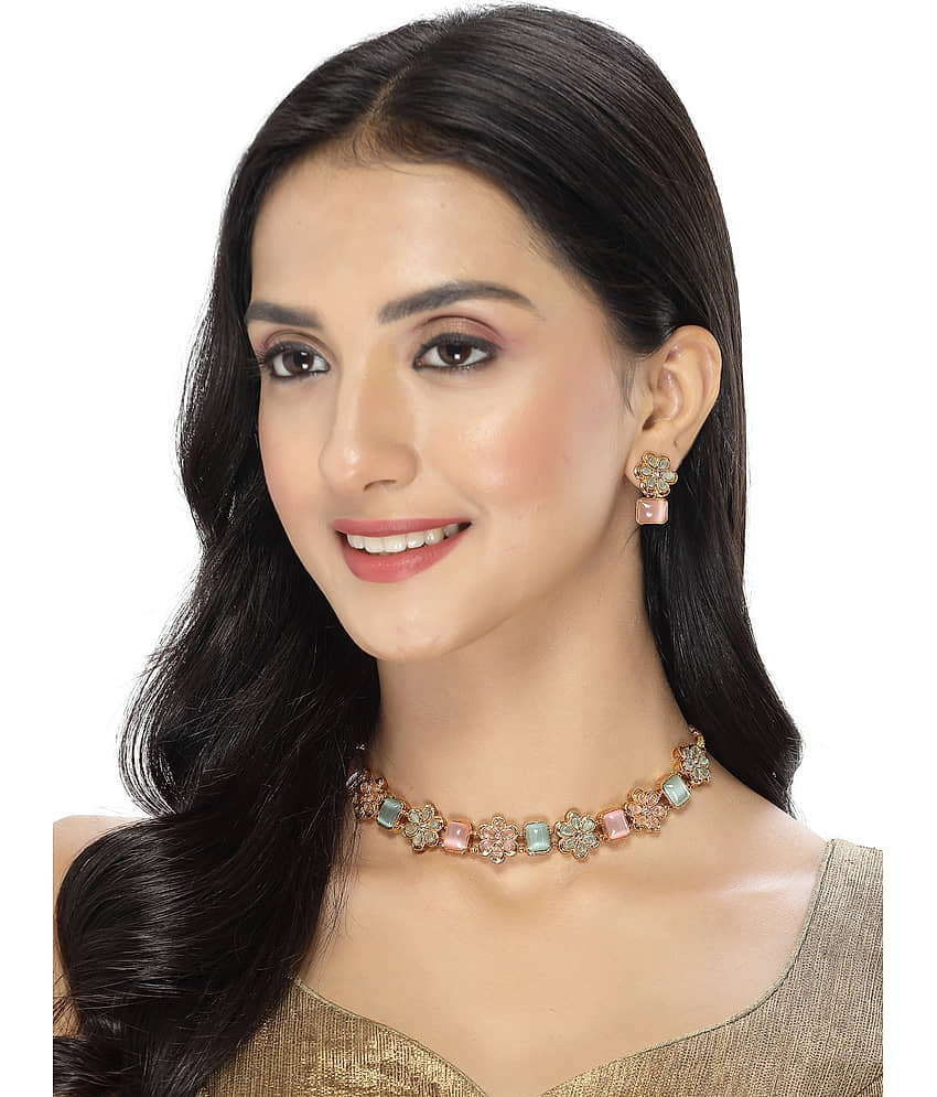 Sukkhi Multi Color Alloy Necklace Set ( Pack of 1 ) view 2